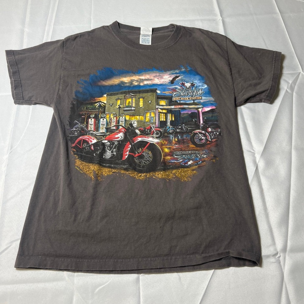 Sturgis Motorcycle Rally T Shirt Graphic Print Delta‎ Magnum Weight Size M
